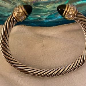 David Yurman black onyx /SS &18k diamond bracelet